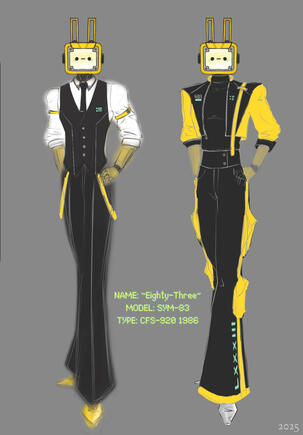 Concept for robot costume project SYM-83. A verison of Sym from another dimension.