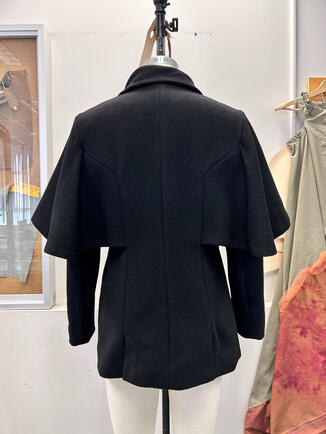 "Cloaked Crow Wool Coat" Back